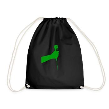 microphone (green) - Drawstring Bag - black - Front