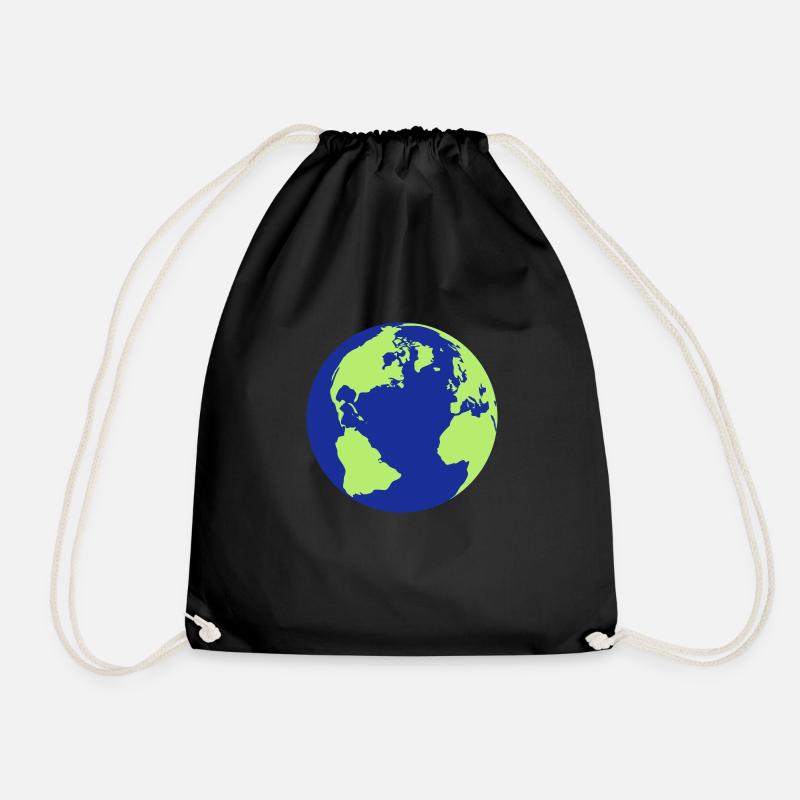 Erde Welt Planet Wasser - Turnbeutel - Schwarz