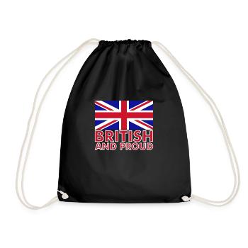 British and Proud - Drawstring Bag - black - Front