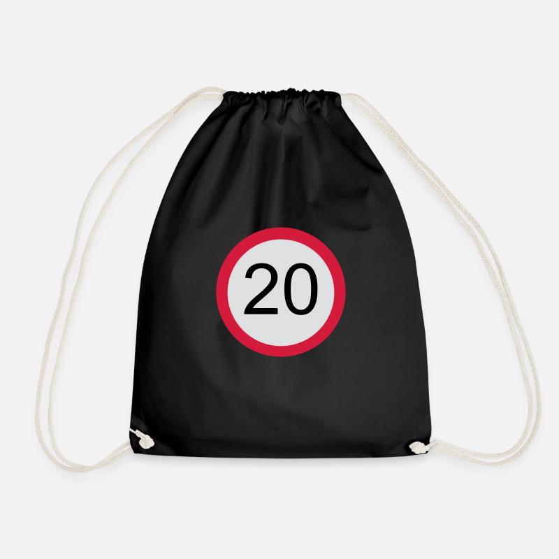 20 - Geburtstag - Turnbeutel - Schwarz