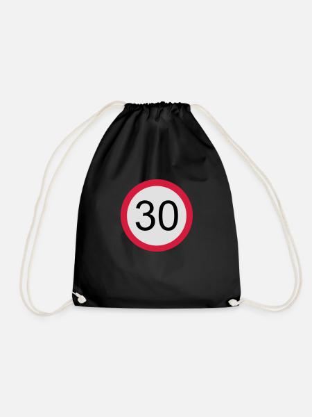 30 - Geburtstag - Turnbeutel - Schwarz