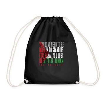 free palestine flag - Drawstring Bag - black - Front