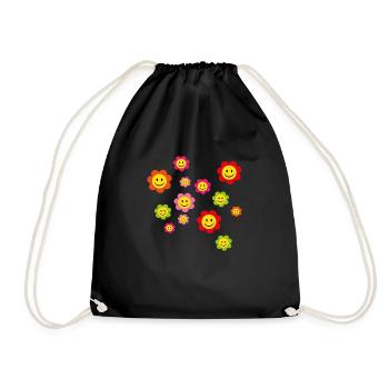 smiley - Turnbeutel - Schwarz - Vorne