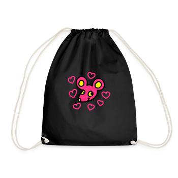 Lovers Mouse 3 - Drawstring Bag - black - Front