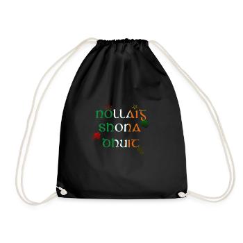 Irish Christmas Greeting T-shirt - Drawstring Bag - black - Front