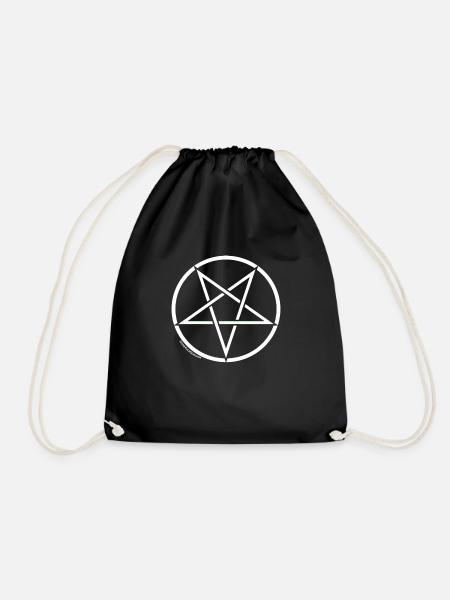 pentagram - Drawstring Bag - black