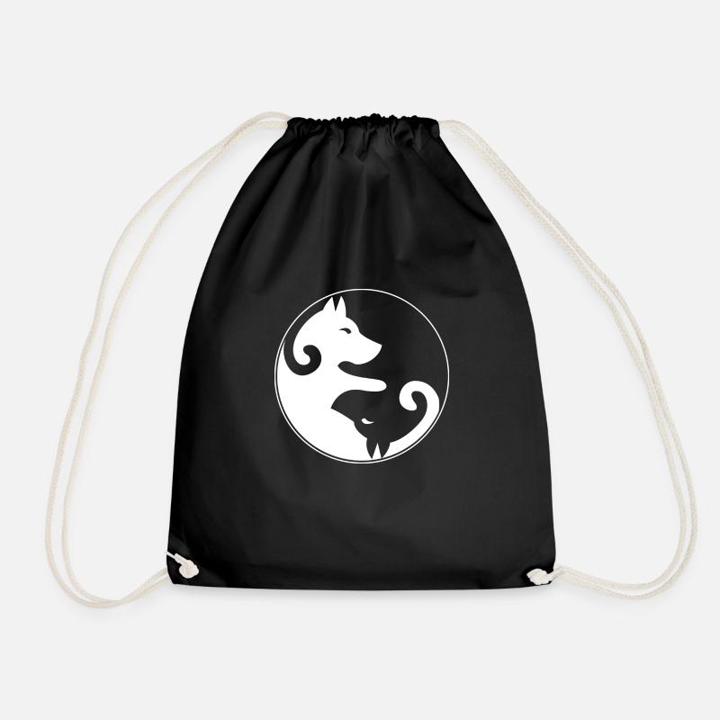 Yin & Yang Hunde - Turnbeutel - Schwarz