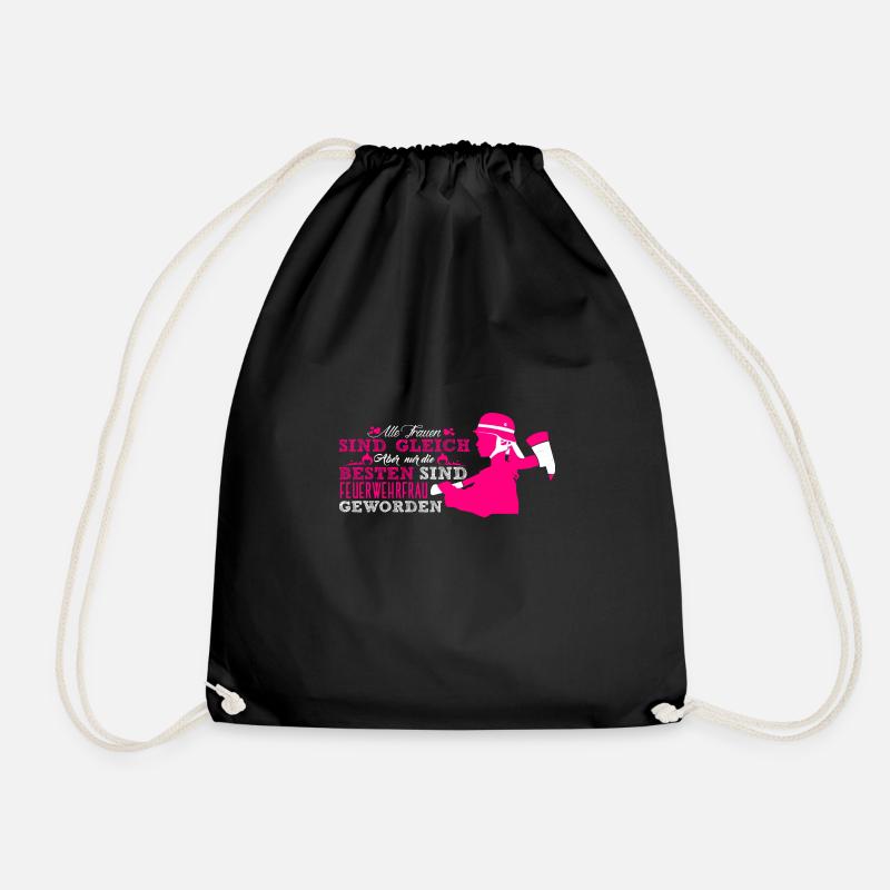 FEUERWEHRFRAU hotpink - Turnbeutel - Schwarz