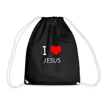 I Love Jesus - Turnbeutel - Schwarz - Vorne