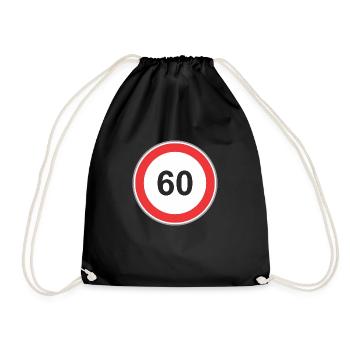 Road sign 60 - Drawstring Bag - black - Front