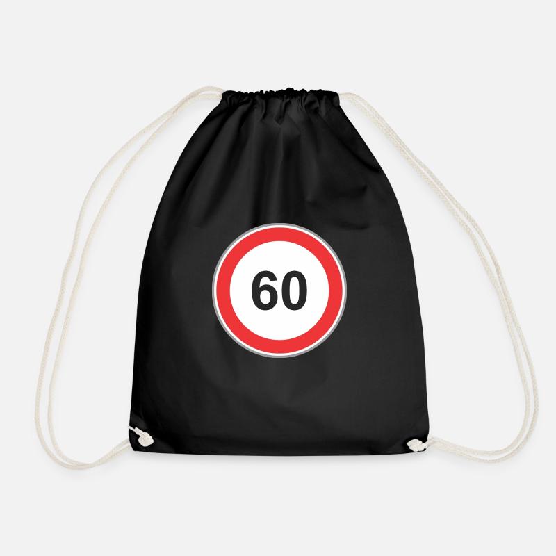 Verkehrsschild 60 - Turnbeutel - Schwarz