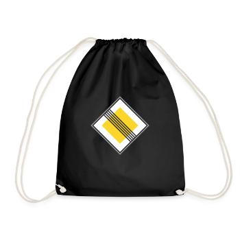 Road sign Yellow restriction - Drawstring Bag - black - Front