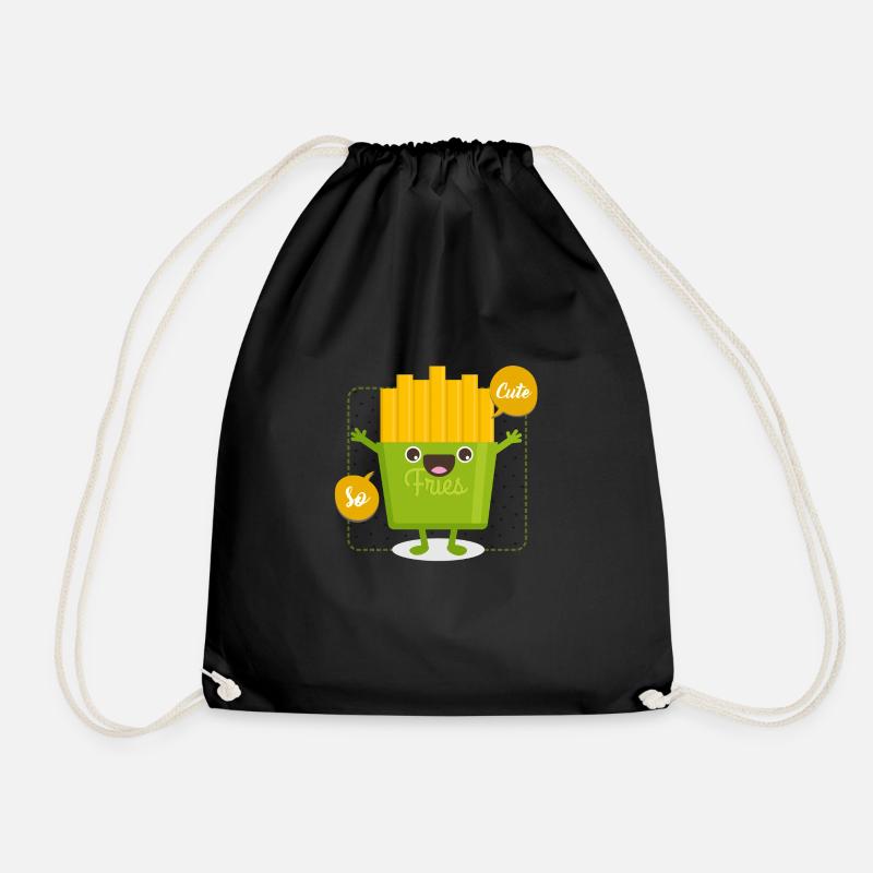 frites cute - Sac de sport léger - noir
