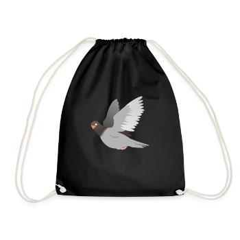 Dove in gray - Drawstring Bag - black - Front