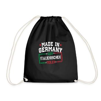 Made in Germany aus Italien - Turnbeutel - Schwarz - Vorne