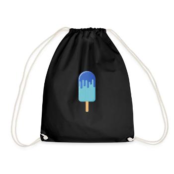 Eis am Stiel 003 AllroundDesigns - Turnbeutel - Schwarz - Vorne