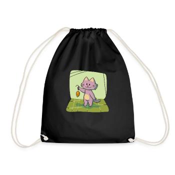 bat62 - Drawstring Bag - black - Front