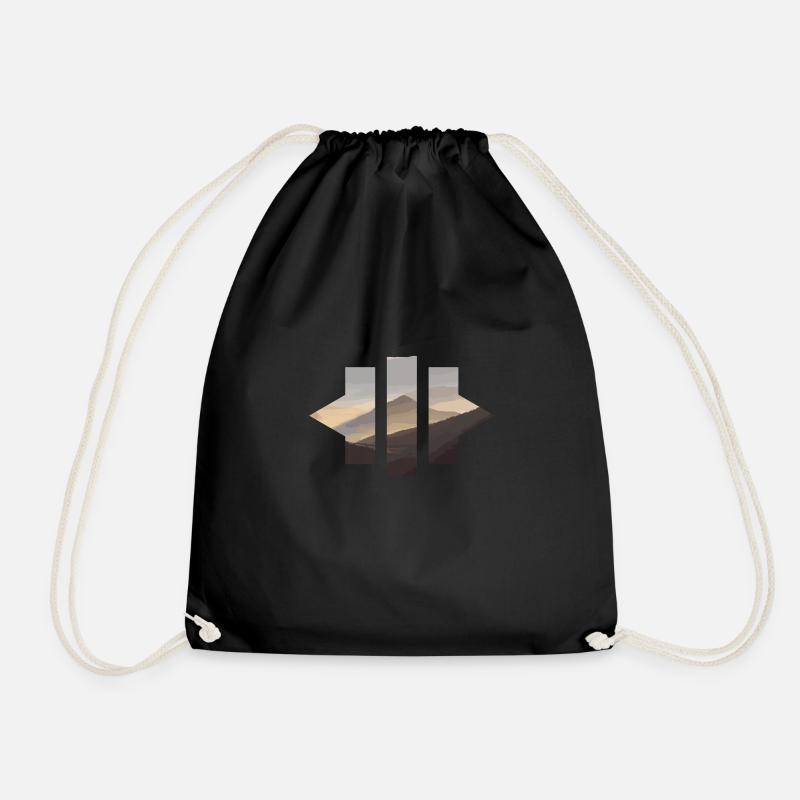 Geometric Mountains - Drawstring Bag - black