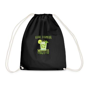 Vivre d'amour et de mojito - Sac de sport léger - noir - Devant