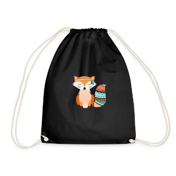 tribal Fuchs - Turnbeutel - Schwarz - Vorne