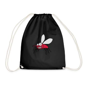 grin_mosquito_3c - Drawstring Bag - black - Front