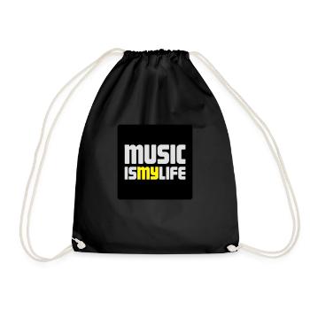 music i smy life - Drawstring Bag - black - Front