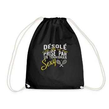 tennismen sexy t-shirt cadeau - Sac de sport léger - noir - Devant