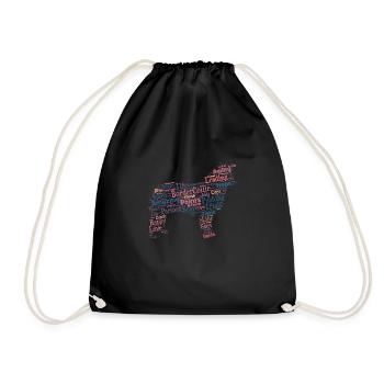 Agility Border Collie Wordcloud engl - Turnbeutel - Schwarz - Vorne