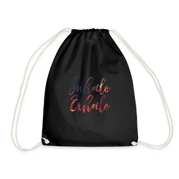 Meditation yoga sport gift relaxation saying - Drawstring Bag - black - Front