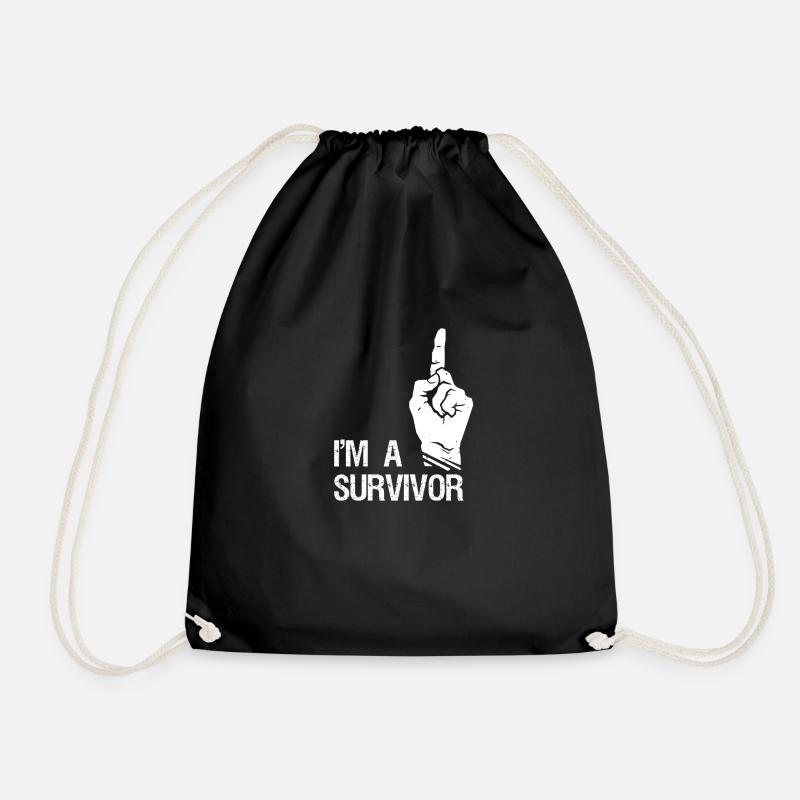 DbD I´m a survivor white - Turnbeutel - Schwarz