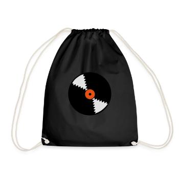 vinyl_2__f3 - Drawstring Bag - black - Front