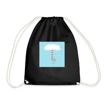 Canne de Noël avec des nuages - Sac de sport léger - noir - Devant