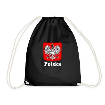 Polska Poland Polski Coat of arms Polish Love for Poland - Drawstring Bag - black - Front
