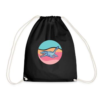 Tylosaurus dinosaur predator of the sea - Drawstring Bag - black - Front