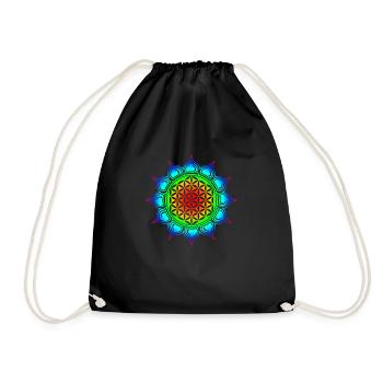 fleur de vie - Flower of life, Lotus-Flower, Heart - Sac de sport léger - noir - Devant