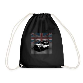 Union Jack Landie Defender - Autonaut.com - Drawstring Bag - black - Front