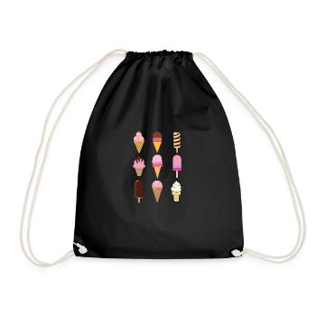 Ice Cream - Drawstring Bag - black - Front