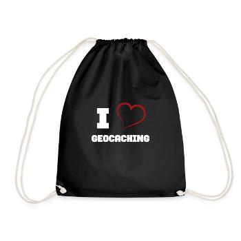I love geocaching - Drawstring Bag - black - Front