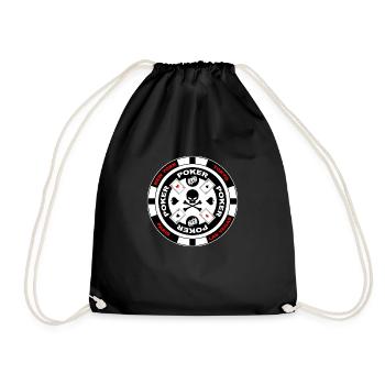 poker team design 3 - Drawstring Bag - black - Front