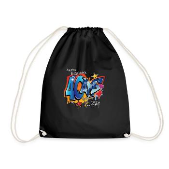 40 ans - Sac de sport léger - noir - Devant