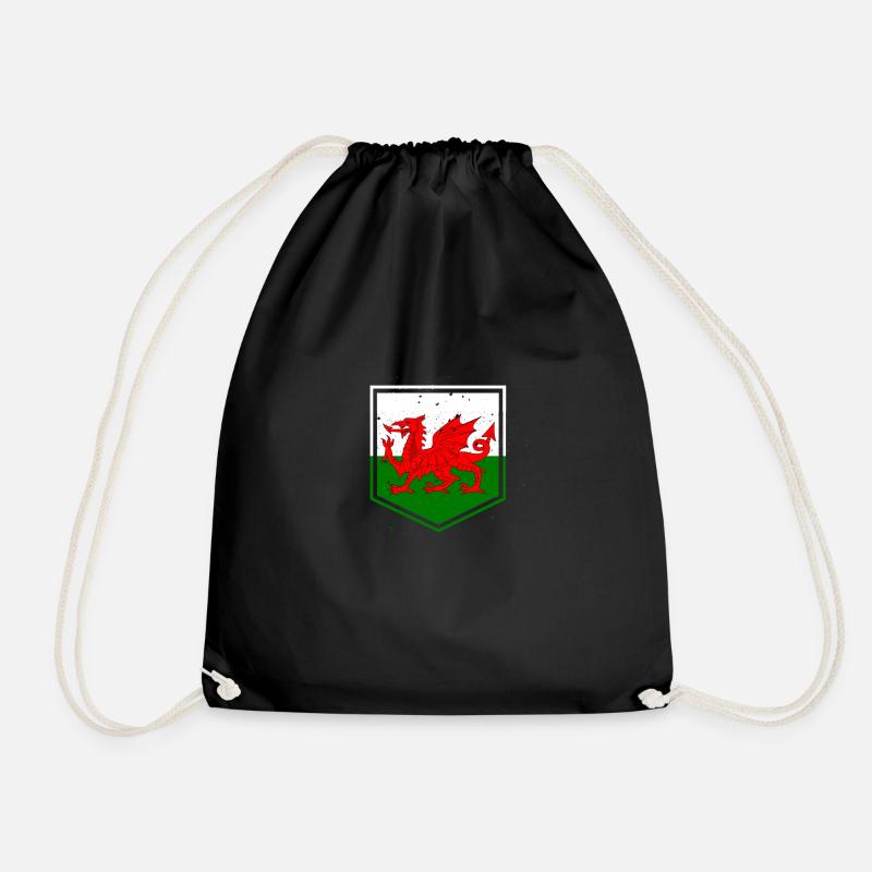 Drapeau drapeau galles - Sac de sport léger - noir