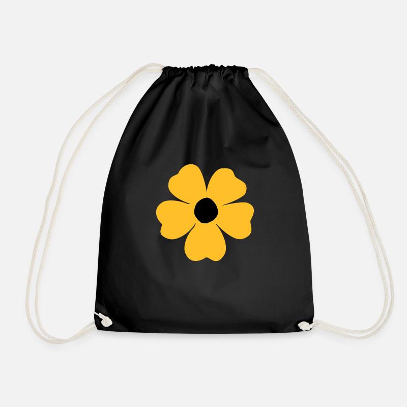 Flowers - Drawstring Bag - black