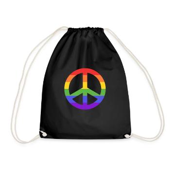 Peace Sign Hippie - Turnbeutel - Schwarz - Vorne