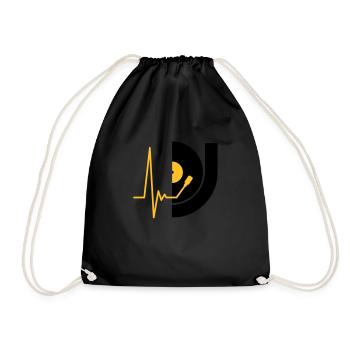 music_pulse_dj - Drawstring Bag - black - Front