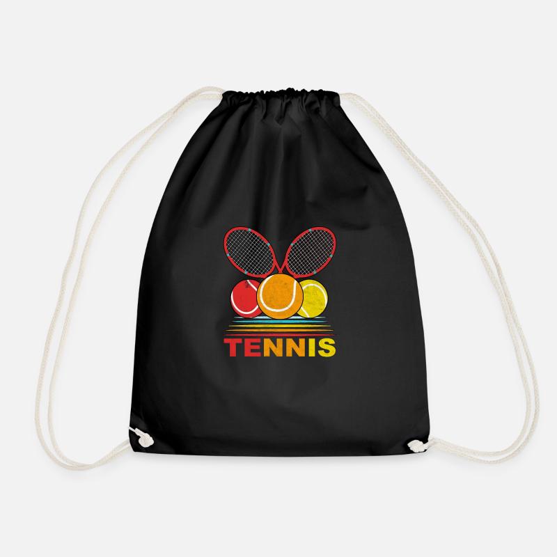 Tennisschläger - Turnbeutel - Schwarz