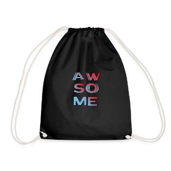 Awsome Geschenkidee Aufdruck - Turnbeutel - Schwarz - Vorne
