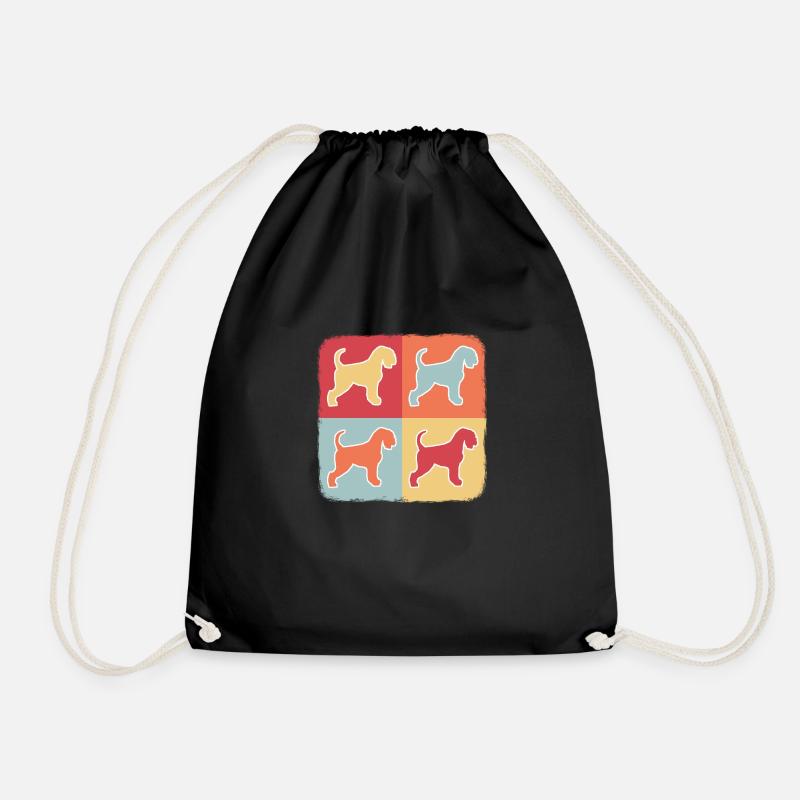 schnauzer - Drawstring Bag - black