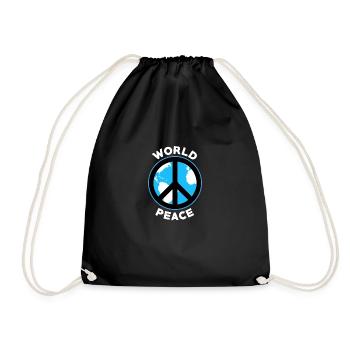 Frieden, Peace, Freiheit - Turnbeutel - Schwarz - Vorne