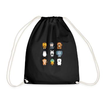 Wild animals - Drawstring Bag - black - Front