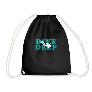 dive dive diver gift sea diving sport wave - Drawstring Bag - black - Front
